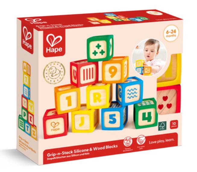Hape Grip n Stack Silicone & wood Blocks