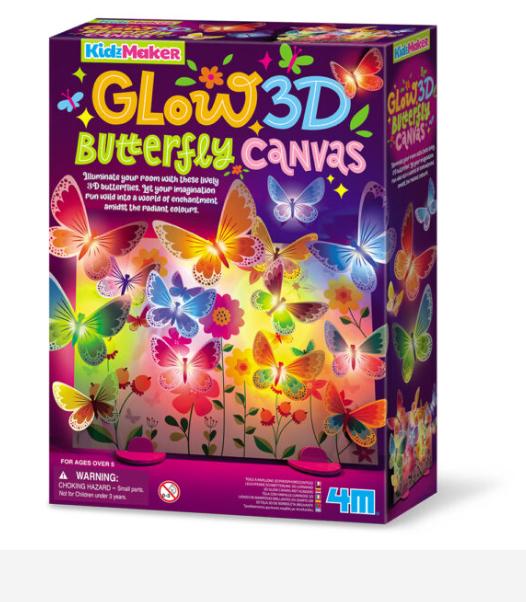 4m Glow 3d Butterfly Canvas